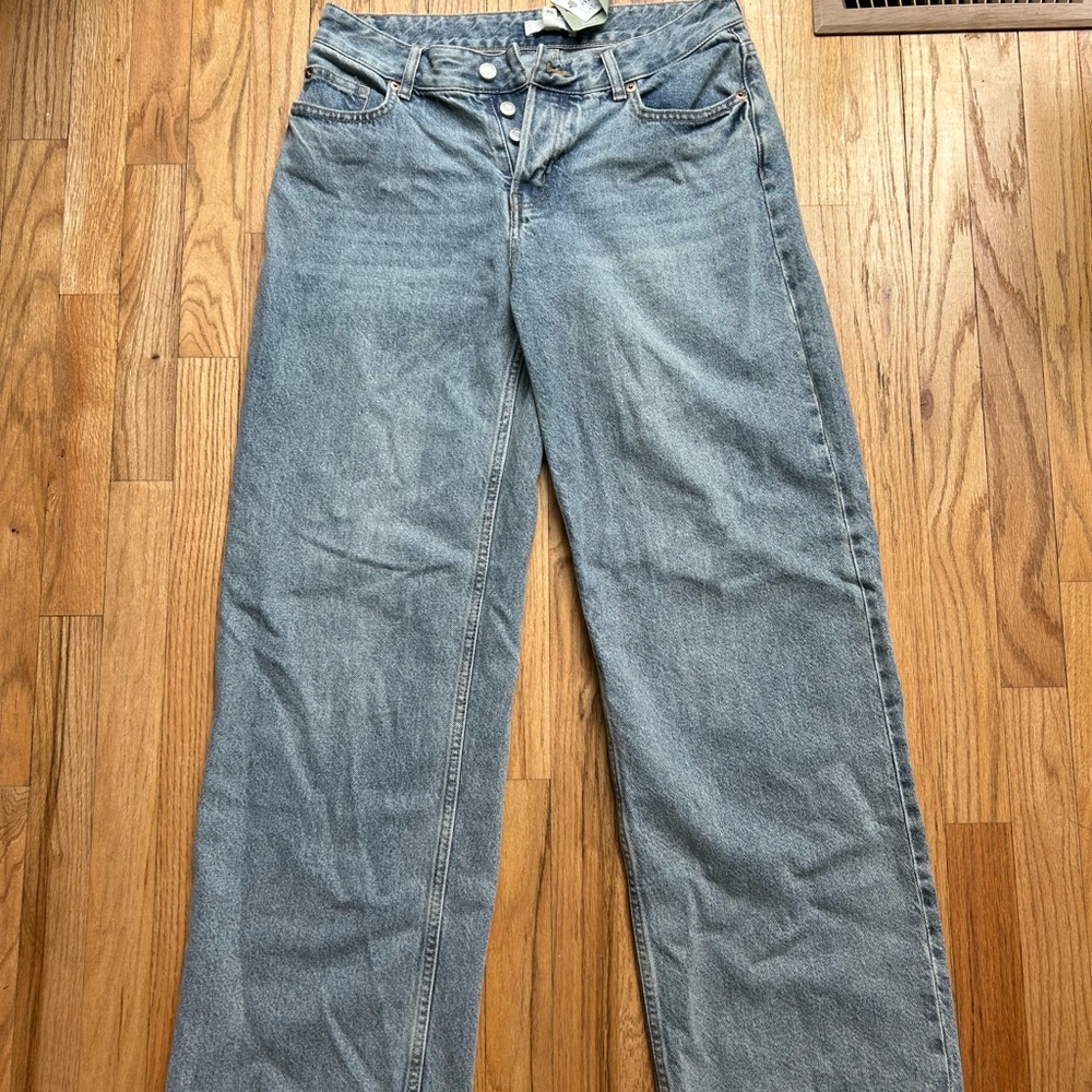 H&M Blue Flare Wide Leg Jeans